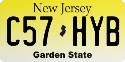 NJ license plate C57HYB