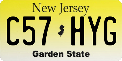 NJ license plate C57HYG