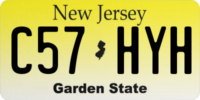 NJ license plate C57HYH