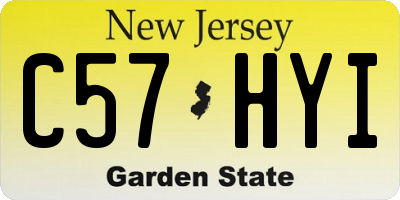NJ license plate C57HYI