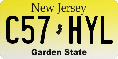 NJ license plate C57HYL