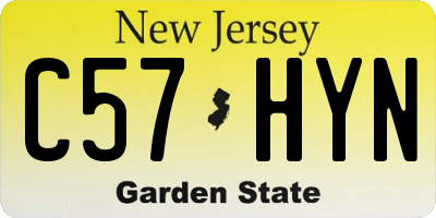 NJ license plate C57HYN
