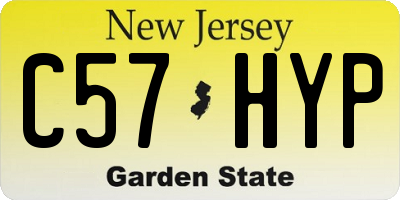 NJ license plate C57HYP