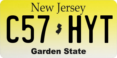 NJ license plate C57HYT
