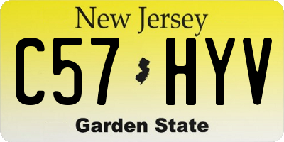 NJ license plate C57HYV