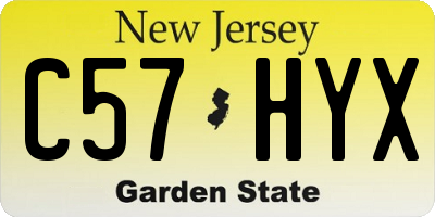 NJ license plate C57HYX