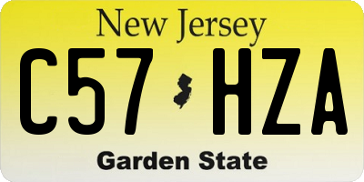NJ license plate C57HZA