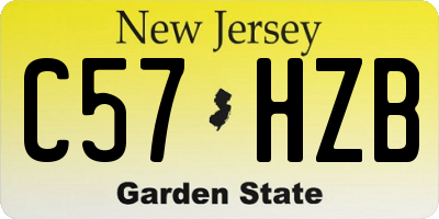NJ license plate C57HZB