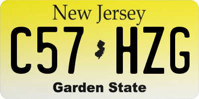 NJ license plate C57HZG