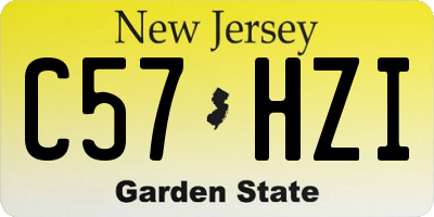 NJ license plate C57HZI