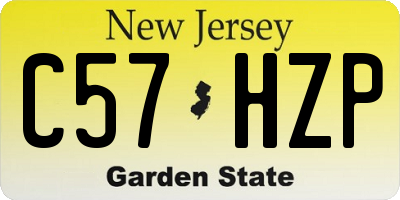 NJ license plate C57HZP
