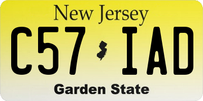 NJ license plate C57IAD