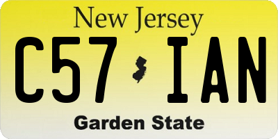 NJ license plate C57IAN