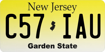 NJ license plate C57IAU