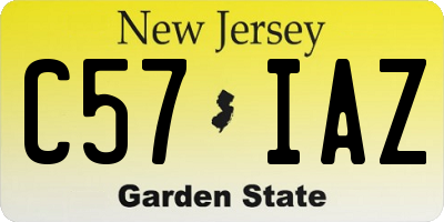 NJ license plate C57IAZ