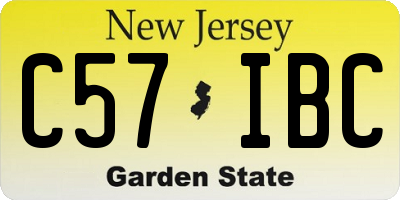 NJ license plate C57IBC
