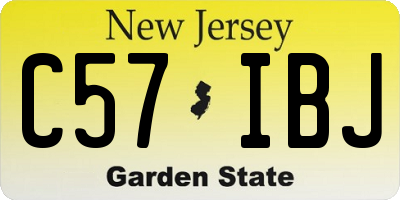 NJ license plate C57IBJ