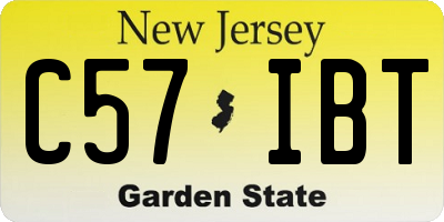 NJ license plate C57IBT
