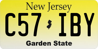 NJ license plate C57IBY