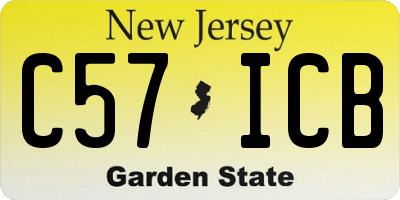 NJ license plate C57ICB