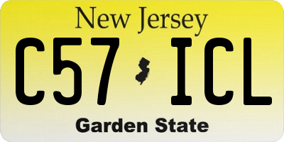 NJ license plate C57ICL