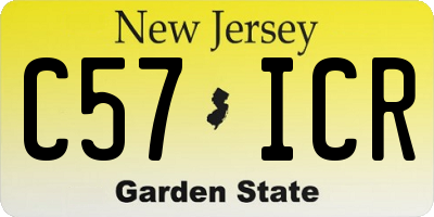 NJ license plate C57ICR