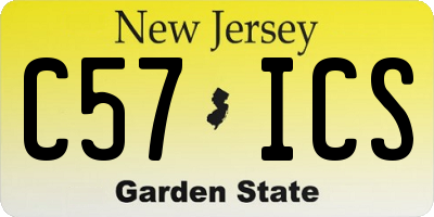 NJ license plate C57ICS