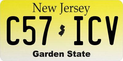 NJ license plate C57ICV