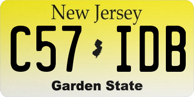 NJ license plate C57IDB