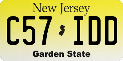 NJ license plate C57IDD