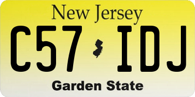 NJ license plate C57IDJ