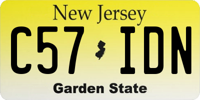 NJ license plate C57IDN