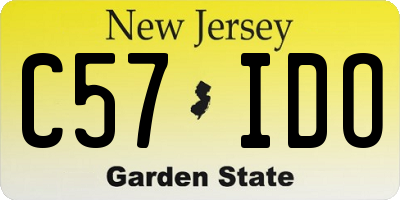 NJ license plate C57IDO