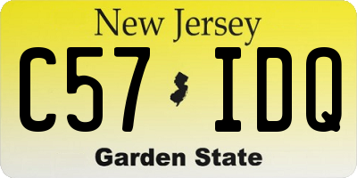 NJ license plate C57IDQ