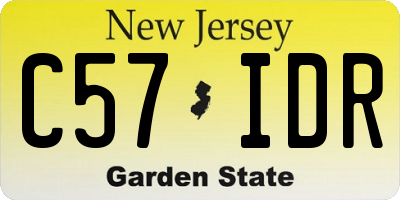 NJ license plate C57IDR