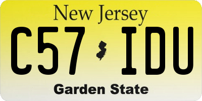 NJ license plate C57IDU