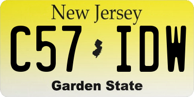 NJ license plate C57IDW