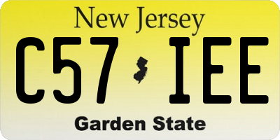 NJ license plate C57IEE