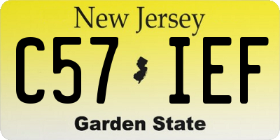NJ license plate C57IEF