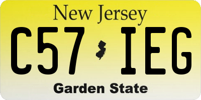 NJ license plate C57IEG
