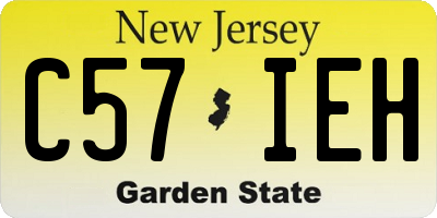 NJ license plate C57IEH