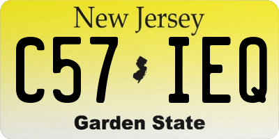 NJ license plate C57IEQ