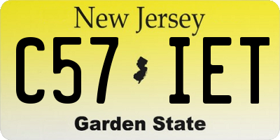 NJ license plate C57IET
