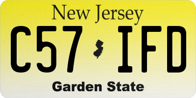 NJ license plate C57IFD