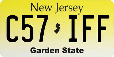 NJ license plate C57IFF
