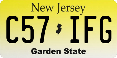 NJ license plate C57IFG