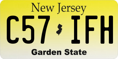 NJ license plate C57IFH