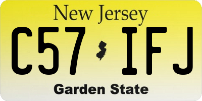 NJ license plate C57IFJ