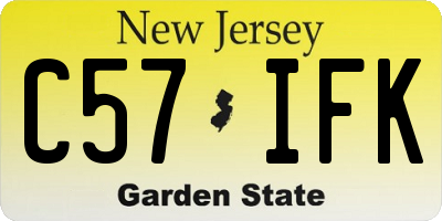 NJ license plate C57IFK