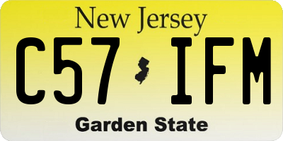 NJ license plate C57IFM